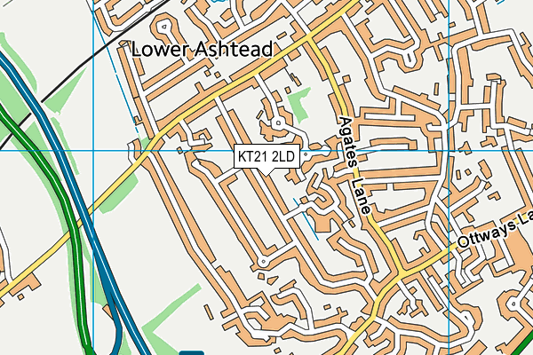KT21 2LD map - OS VectorMap District (Ordnance Survey)