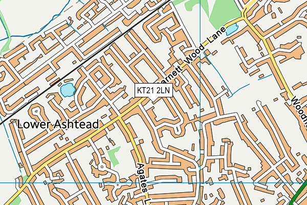 KT21 2LN map - OS VectorMap District (Ordnance Survey)