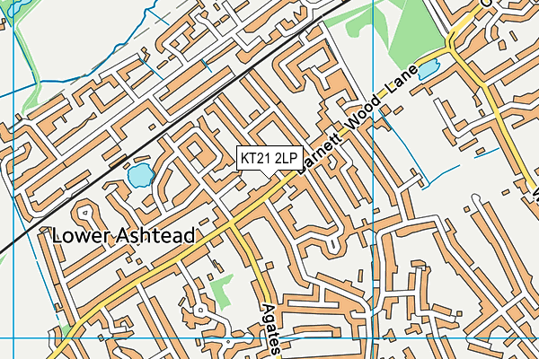KT21 2LP map - OS VectorMap District (Ordnance Survey)