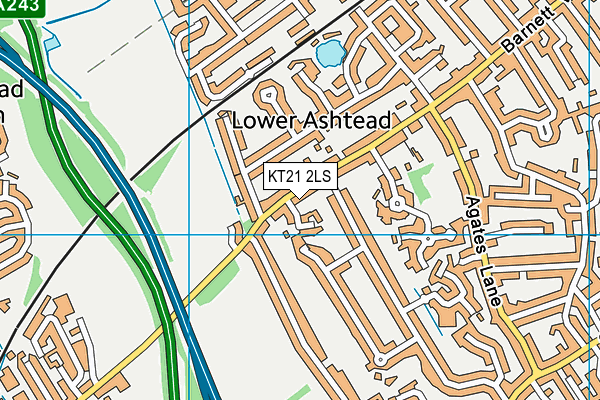 KT21 2LS map - OS VectorMap District (Ordnance Survey)