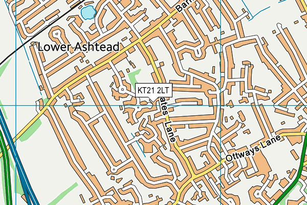 KT21 2LT map - OS VectorMap District (Ordnance Survey)
