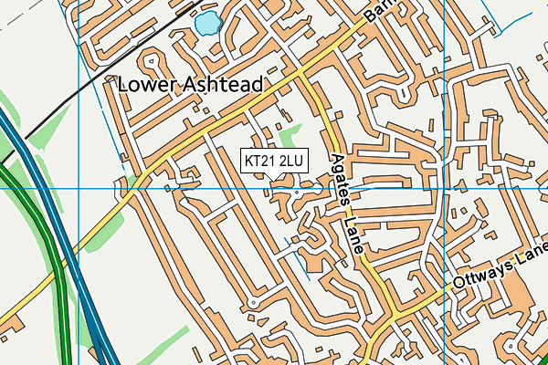 KT21 2LU map - OS VectorMap District (Ordnance Survey)