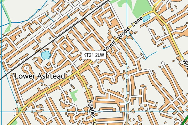 KT21 2LW map - OS VectorMap District (Ordnance Survey)