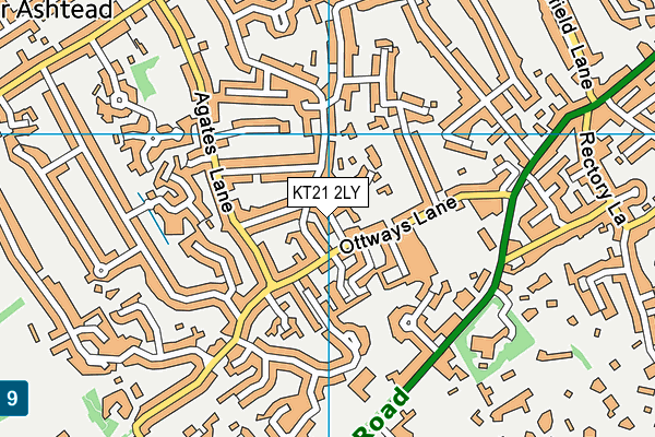 KT21 2LY map - OS VectorMap District (Ordnance Survey)