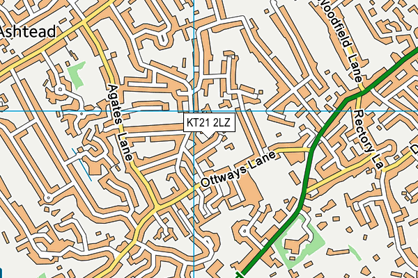 KT21 2LZ map - OS VectorMap District (Ordnance Survey)