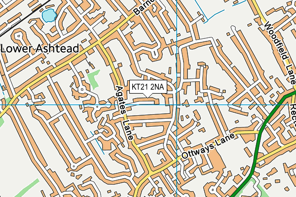 KT21 2NA map - OS VectorMap District (Ordnance Survey)