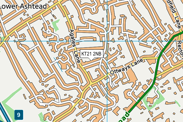 KT21 2NB map - OS VectorMap District (Ordnance Survey)