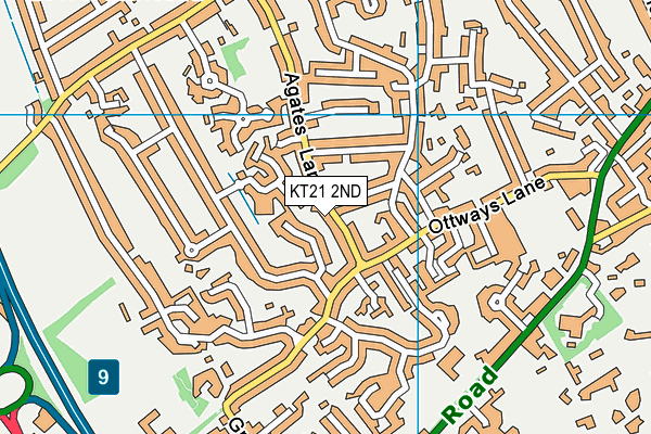KT21 2ND map - OS VectorMap District (Ordnance Survey)