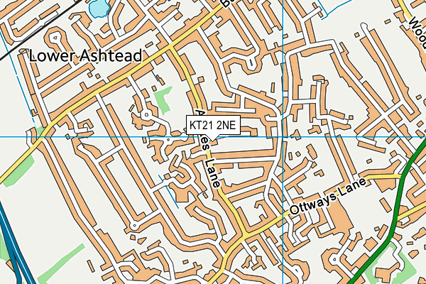 KT21 2NE map - OS VectorMap District (Ordnance Survey)