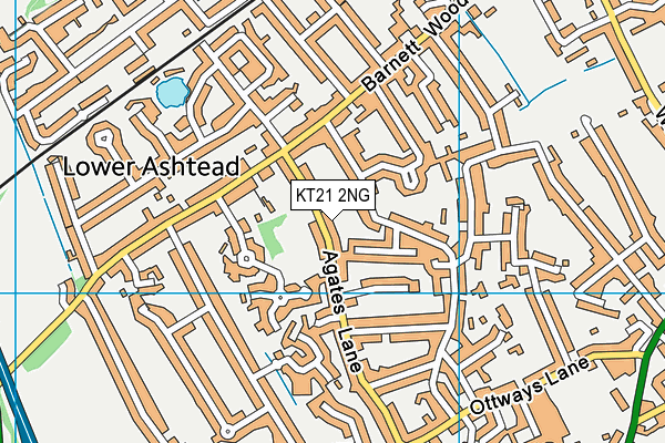 KT21 2NG map - OS VectorMap District (Ordnance Survey)