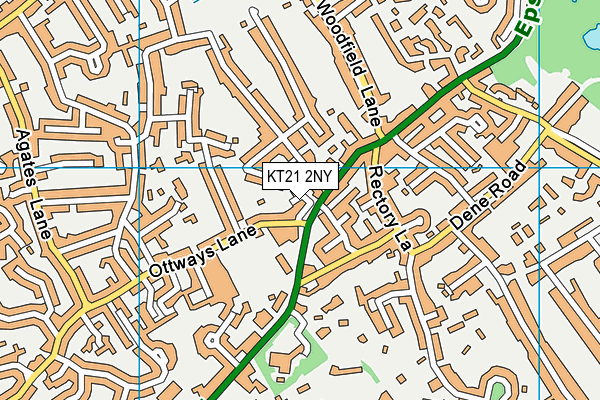 KT21 2NY map - OS VectorMap District (Ordnance Survey)