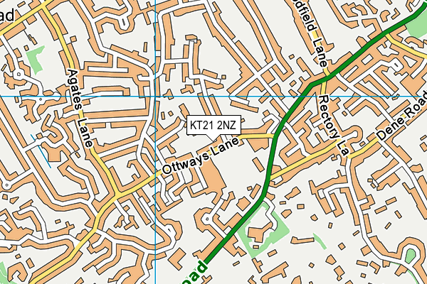 Parsons Mead map (KT21 2NZ) - OS VectorMap District (Ordnance Survey)