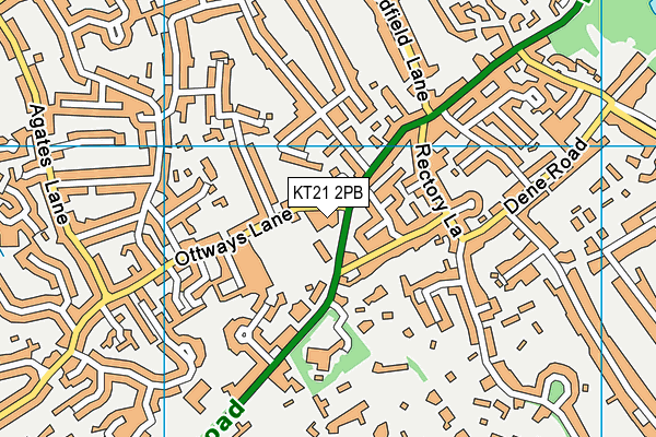 KT21 2PB map - OS VectorMap District (Ordnance Survey)