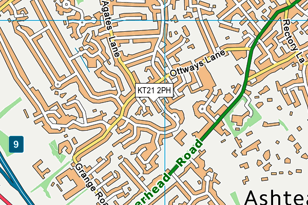 KT21 2PH map - OS VectorMap District (Ordnance Survey)