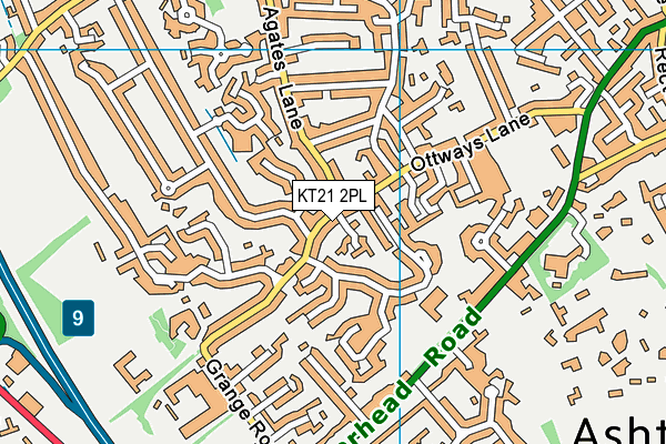 KT21 2PL map - OS VectorMap District (Ordnance Survey)