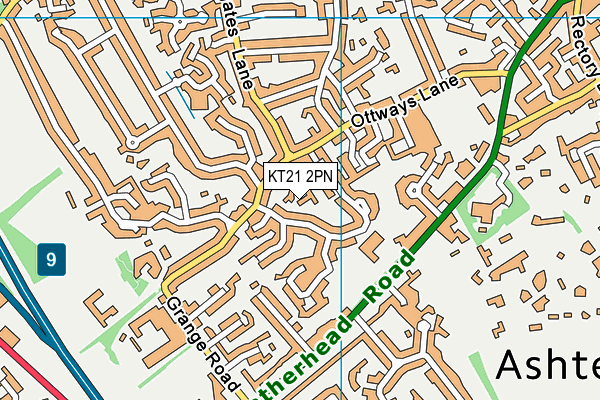 KT21 2PN map - OS VectorMap District (Ordnance Survey)