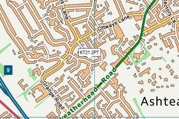 KT21 2PT map - OS VectorMap District (Ordnance Survey)