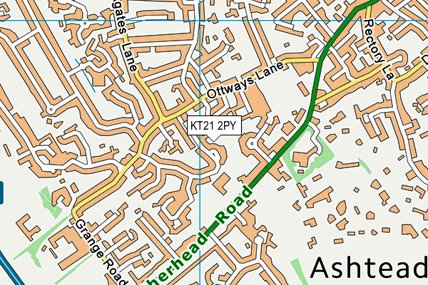 KT21 2PY map - OS VectorMap District (Ordnance Survey)