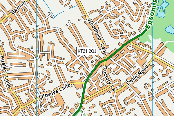 KT21 2QJ map - OS VectorMap District (Ordnance Survey)