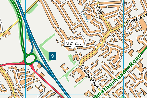 KT21 2QL map - OS VectorMap District (Ordnance Survey)