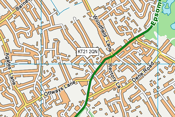 KT21 2QN map - OS VectorMap District (Ordnance Survey)