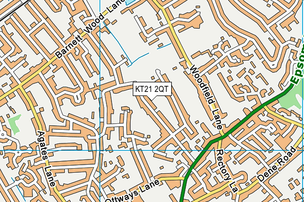 KT21 2QT map - OS VectorMap District (Ordnance Survey)