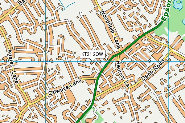 KT21 2QW map - OS VectorMap District (Ordnance Survey)