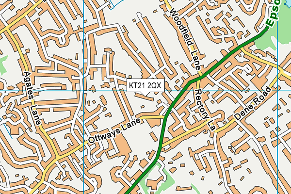 KT21 2QX map - OS VectorMap District (Ordnance Survey)