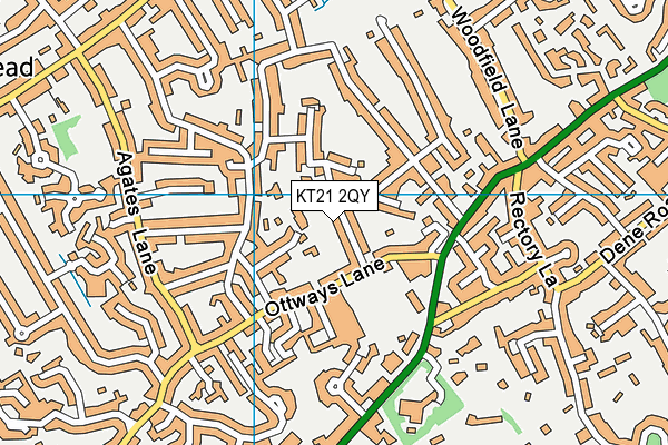 KT21 2QY map - OS VectorMap District (Ordnance Survey)