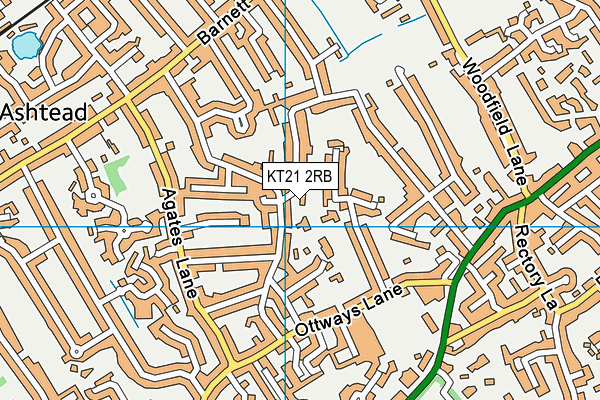 KT21 2RB map - OS VectorMap District (Ordnance Survey)