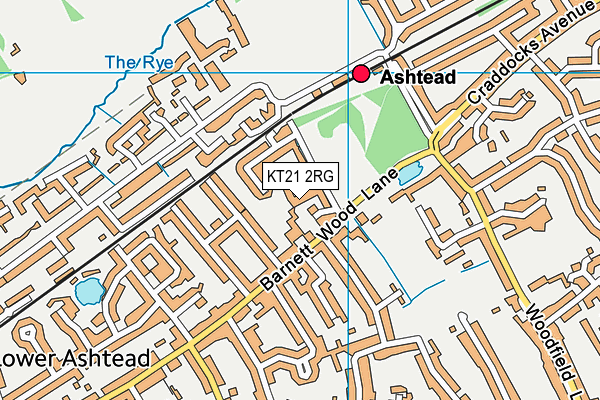 KT21 2RG map - OS VectorMap District (Ordnance Survey)