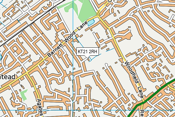 KT21 2RH map - OS VectorMap District (Ordnance Survey)