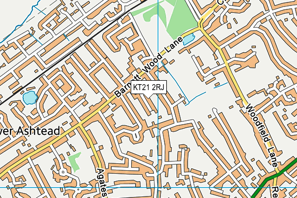 KT21 2RJ map - OS VectorMap District (Ordnance Survey)