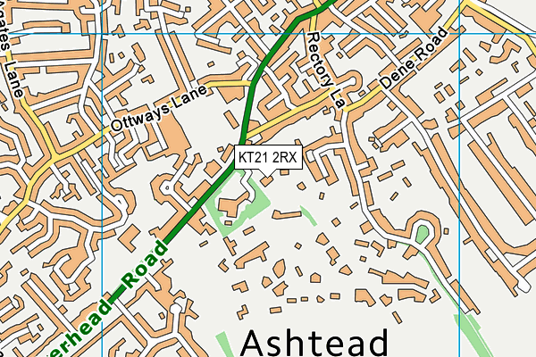 KT21 2RX map - OS VectorMap District (Ordnance Survey)