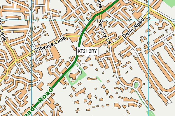 KT21 2RY map - OS VectorMap District (Ordnance Survey)