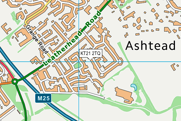 KT21 2TQ map - OS VectorMap District (Ordnance Survey)