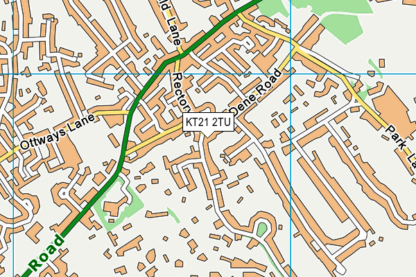 KT21 2TU map - OS VectorMap District (Ordnance Survey)