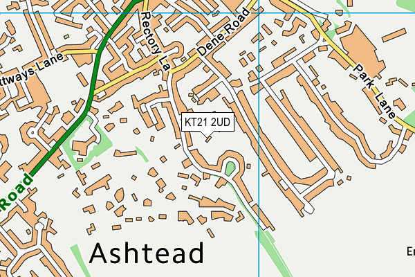 KT21 2UD map - OS VectorMap District (Ordnance Survey)