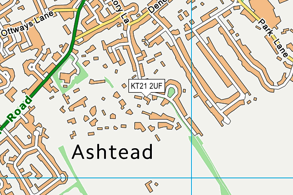 KT21 2UF map - OS VectorMap District (Ordnance Survey)