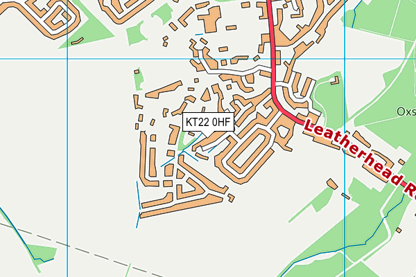 KT22 0HF map - OS VectorMap District (Ordnance Survey)