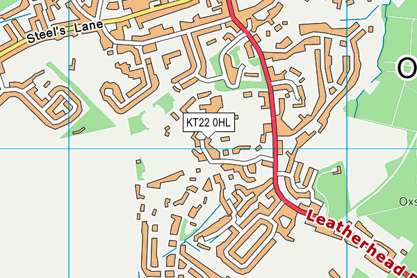 KT22 0HL map - OS VectorMap District (Ordnance Survey)