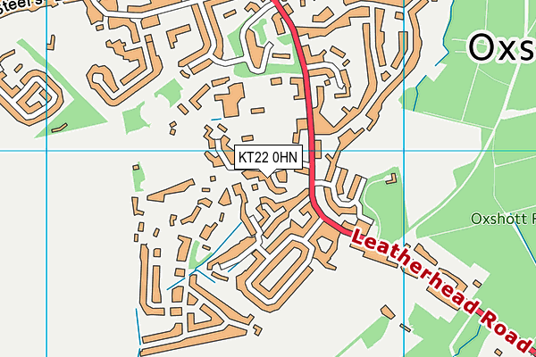KT22 0HN map - OS VectorMap District (Ordnance Survey)