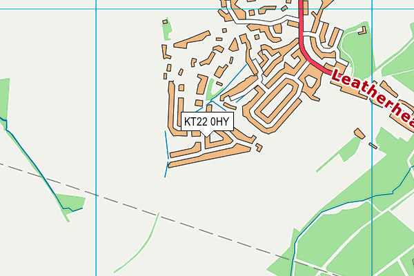 KT22 0HY map - OS VectorMap District (Ordnance Survey)