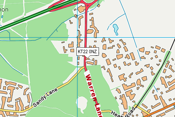 KT22 0NZ map - OS VectorMap District (Ordnance Survey)