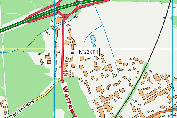 KT22 0PH map - OS VectorMap District (Ordnance Survey)