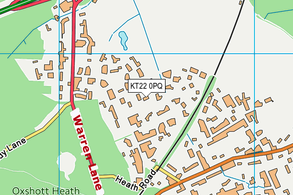 KT22 0PQ map - OS VectorMap District (Ordnance Survey)