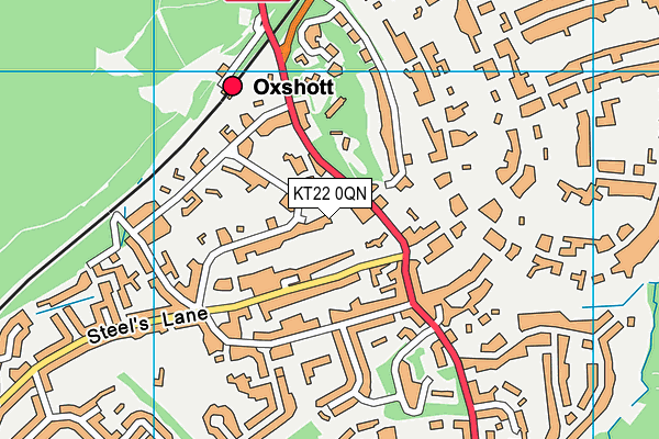 KT22 0QN map - OS VectorMap District (Ordnance Survey)