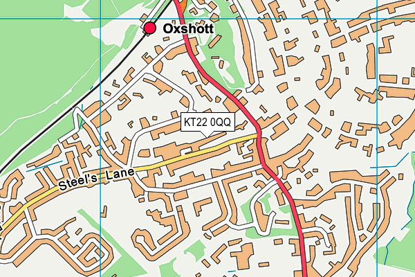KT22 0QQ map - OS VectorMap District (Ordnance Survey)