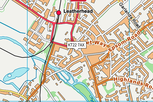 Anytime Fitness (Leatherhead) map (KT22 7AX) - OS VectorMap District (Ordnance Survey)