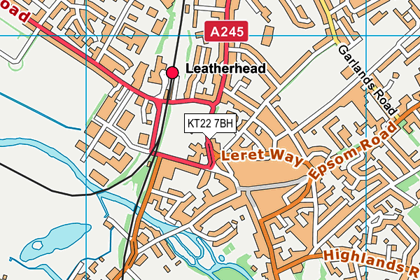 KT22 7BH map - OS VectorMap District (Ordnance Survey)